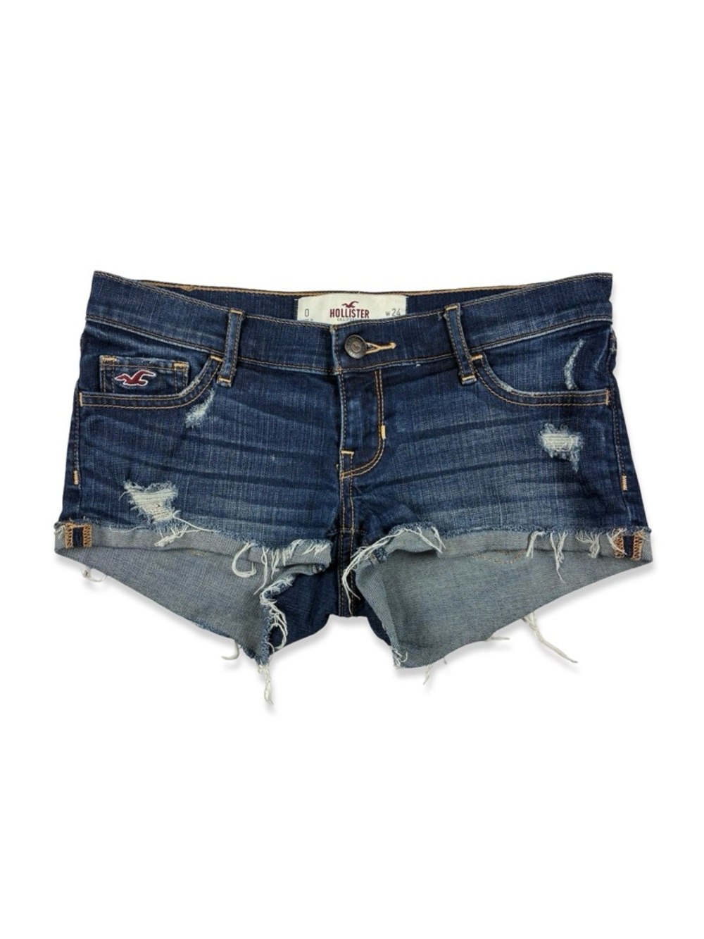 Hollister Low Rise Micro Mini Jean Shorts
